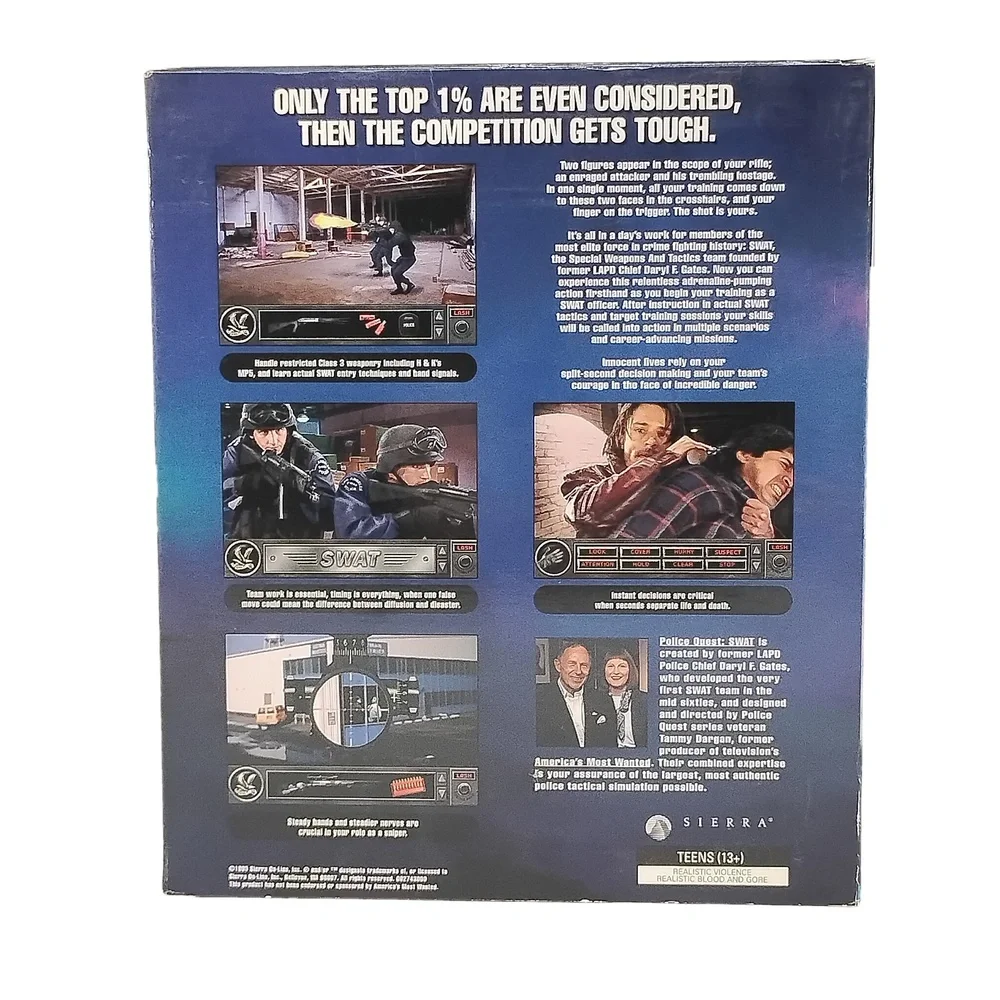 Sierra Police Quest SWAT PC Game 1995 Big Box Tactical Simulation Vintage Retro